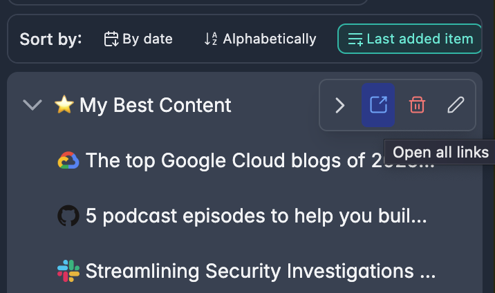 Added 'Open All' button to open all links from a folder in n…