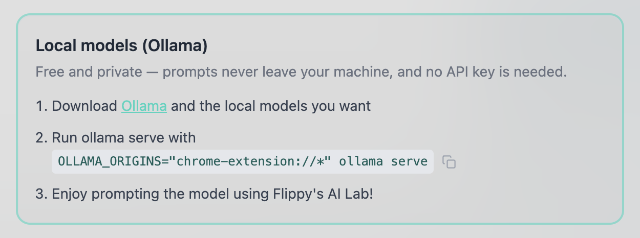 AI Lab now works with Ollama, chat with local models running…